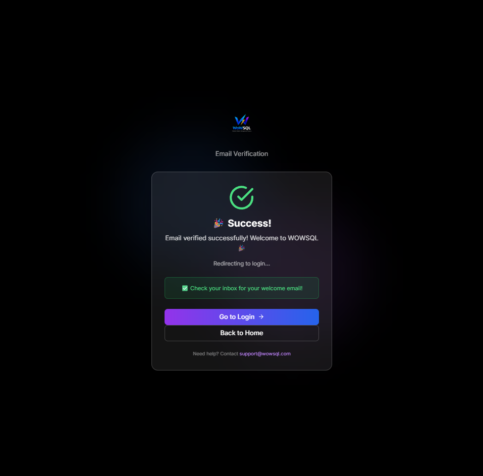 Account Created Success
