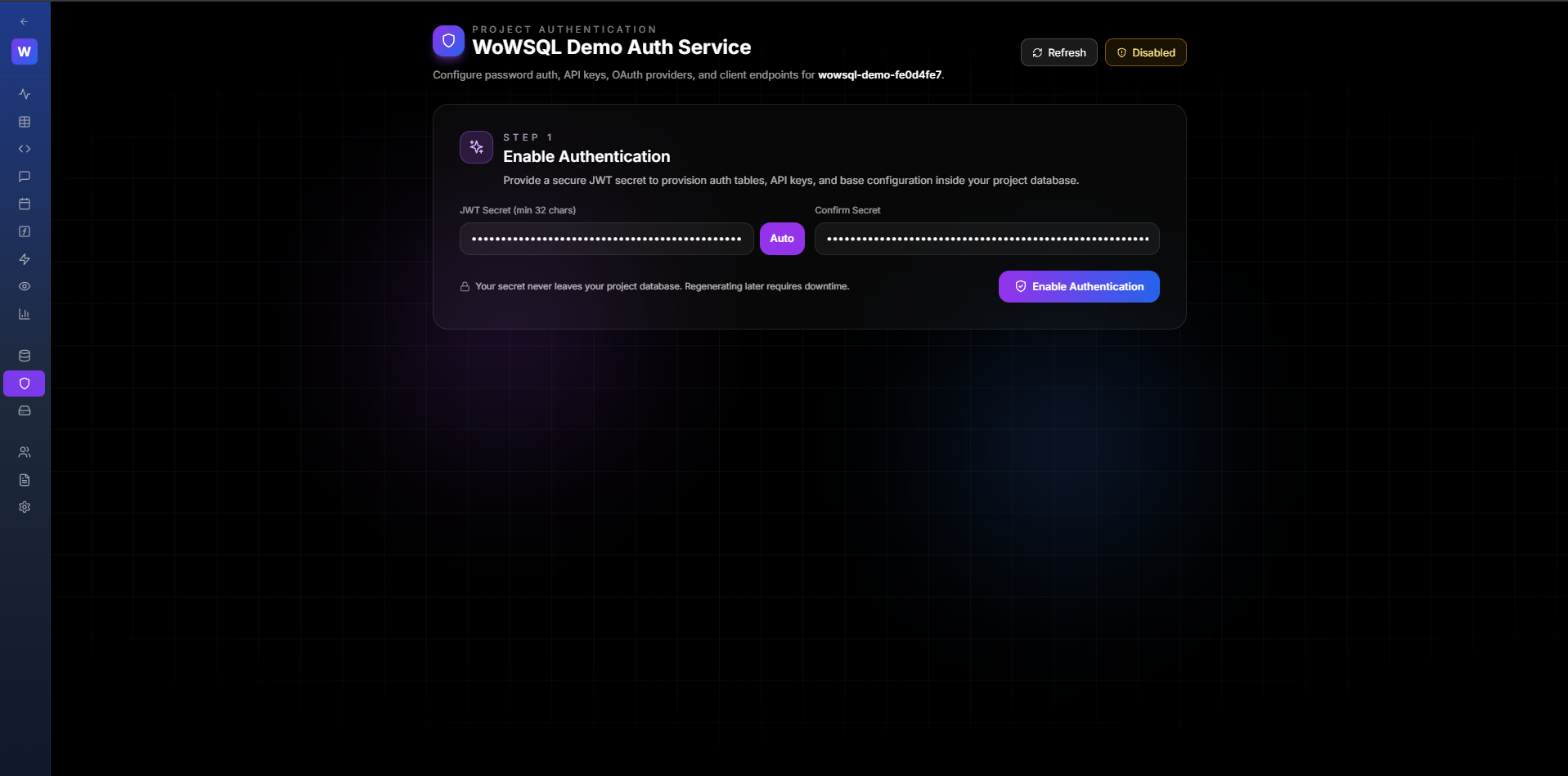 Enable Authentication